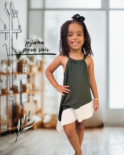 FotoPijama Camisola Infantil Homewear Preguistê Vitorinha