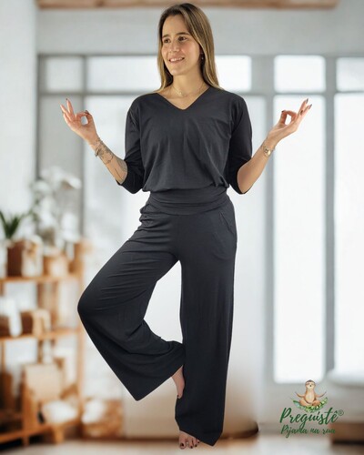 FotoCalça Wide Leg Pijama Homewear Versátil (Monte seu Preguistê)