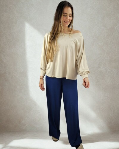 Foto Calça Wide Leg Pijama Homewear Versátil (Monte seu Preguistê)