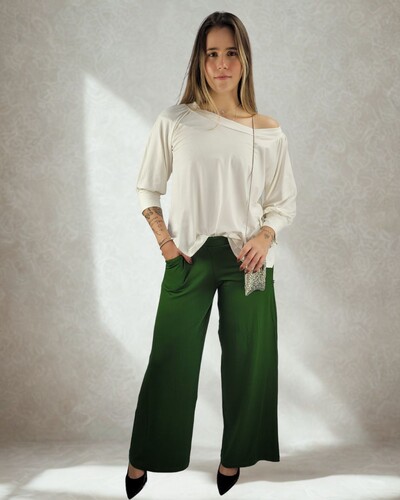 Foto Calça Wide Leg Pijama Homewear Versátil (Monte seu Preguistê)