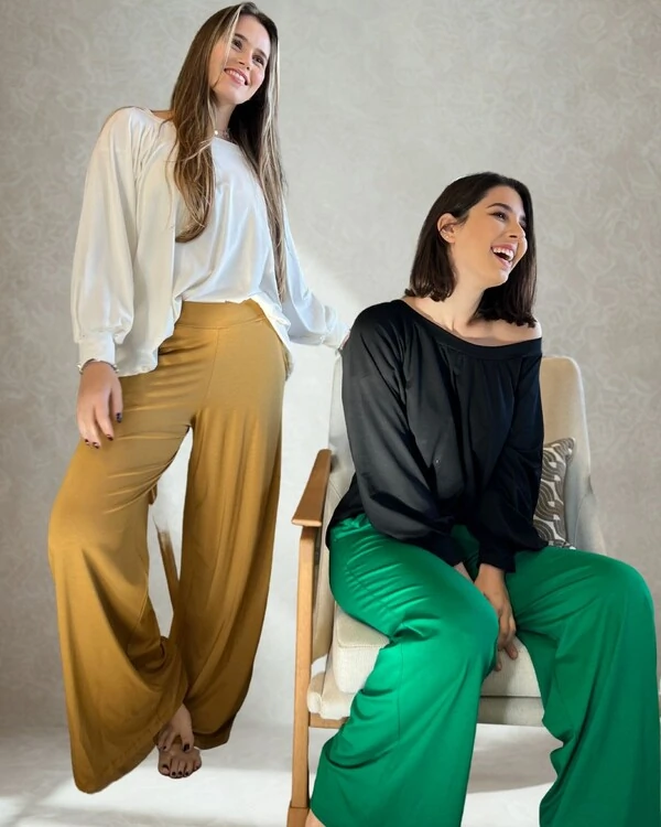 Pijama Feminino Homewear Preguistê Multifuncional Ocasional Inspiracao Preto e Verde Bandeira