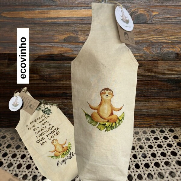 Bolsa para Vinho Reutilizável (EcoVinhos) - Presente Criativo para Amantes de Vinho