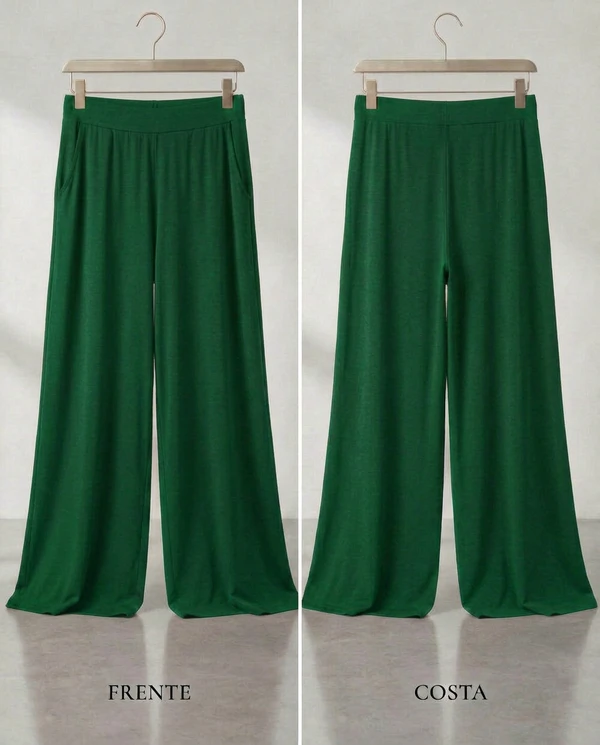 Calça Wide Leg Pijama Homewear Versátil (Monte seu Preguistê)