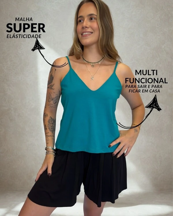 Blusa de Alça Reta Linda