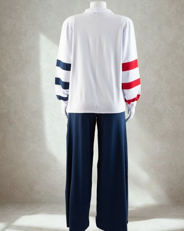 Pijama Feminino Homewear Preguistê Multifuncional Ocasional Tríade Marinho Vermelho e Branco Náutico