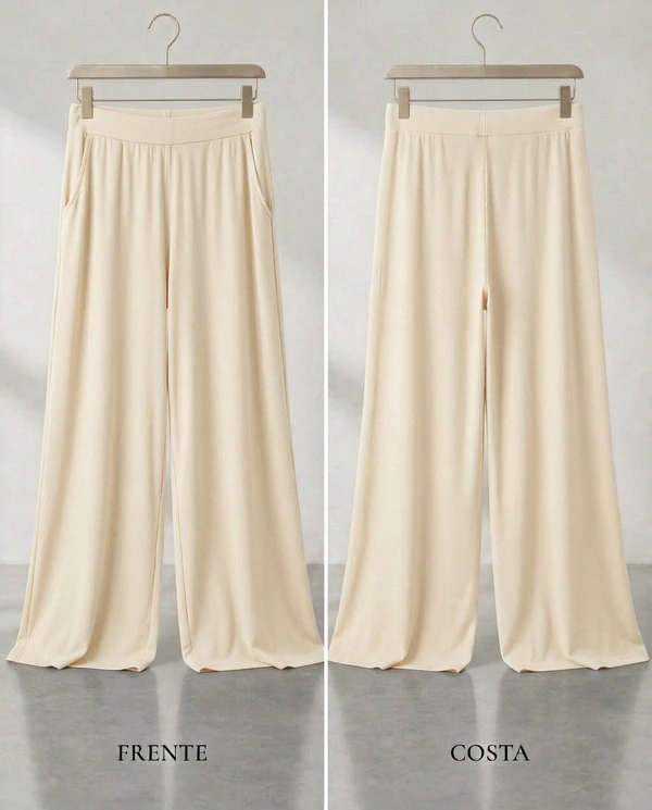 Calça Wide Leg Pijama Homewear Versátil (Monte seu Preguistê)