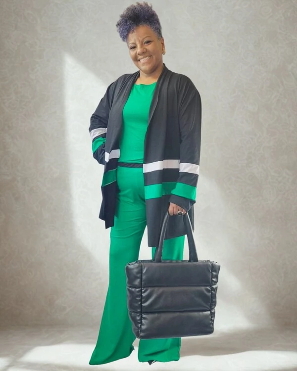 Pijama Feminino Homewear Preguistê Multifuncional Euforia Verde Bandeira e Preto