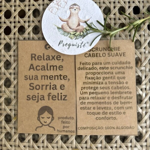 Scrunchie de Algodão Preguistê - Cuidado para os Fios | Presente Delicado