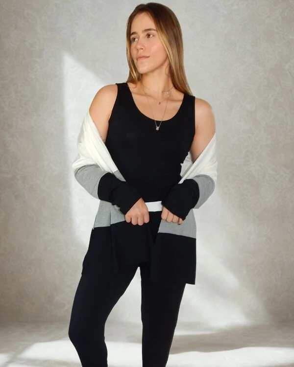 Pijama Feminino Homewear Preguistê Multifuncional Nuances Off Preto e Mescla