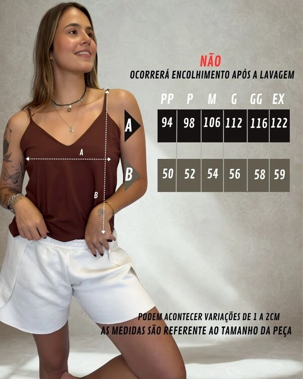 Blusa de Alça Reta Linda