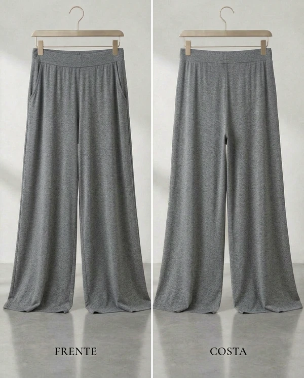 Calça Wide Leg Pijama Homewear Versátil (Monte seu Preguistê)