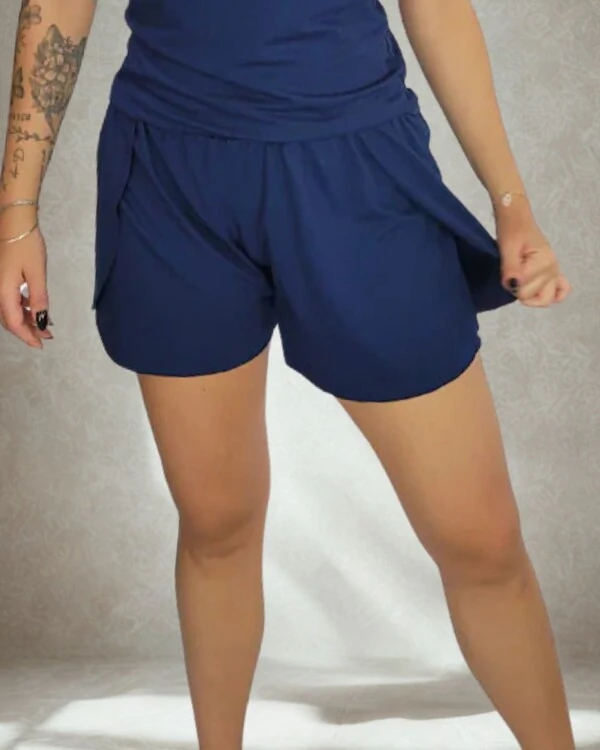 Pijama Feminino Homewear Preguistê Multifuncional Ocasional Inove Marinho e Mescla