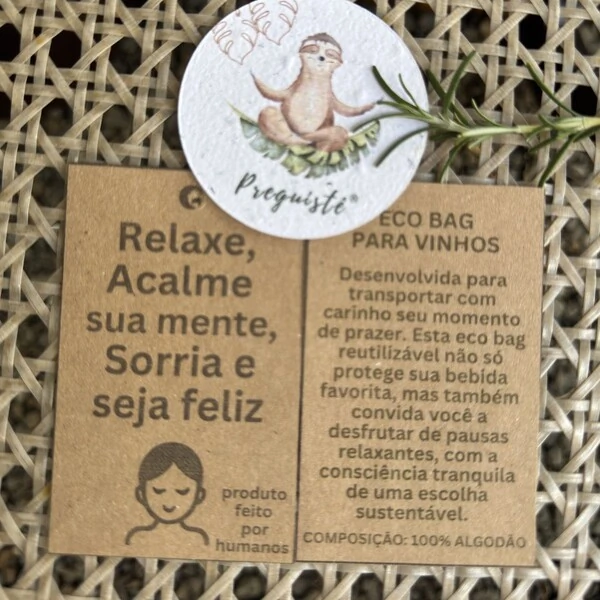Bolsa para Vinho Reutilizável (EcoVinhos) - Presente Criativo para Amantes de Vinho