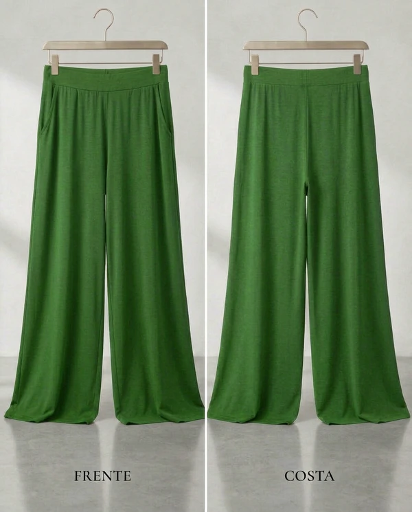 Calça Wide Leg Pijama Homewear Versátil (Monte seu Preguistê)
