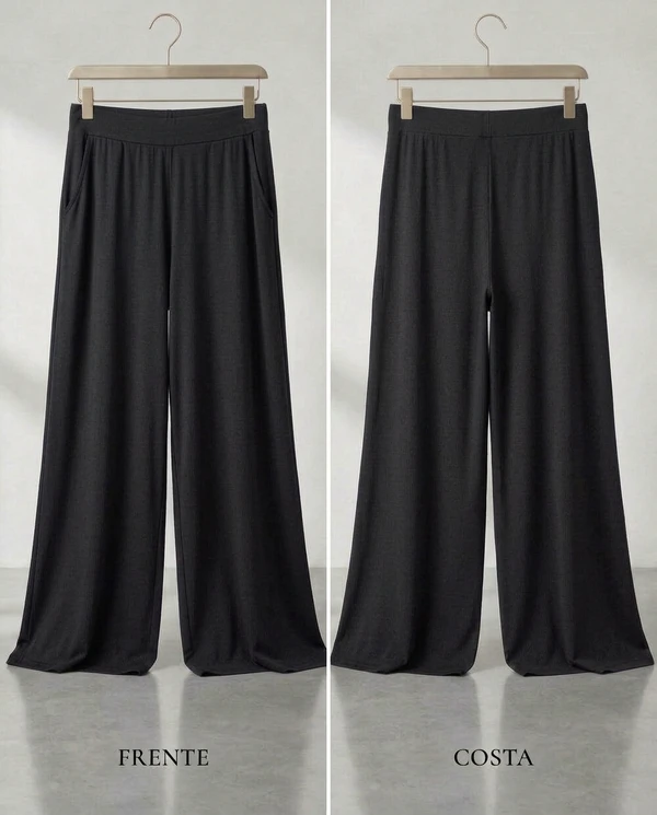 Calça Wide Leg Pijama Homewear Versátil (Monte seu Preguistê)