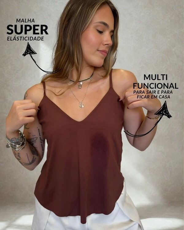 Blusa de Alça Reta Linda