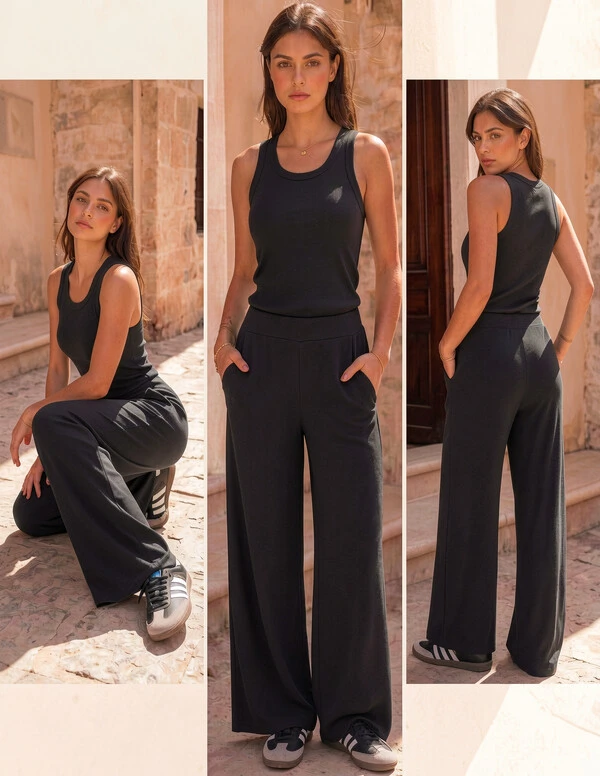 Calça Wide Leg Pijama Homewear Versátil (Monte seu Preguistê)