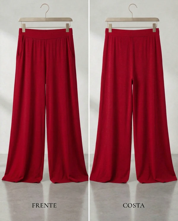 Calça Wide Leg Pijama Homewear Versátil (Monte seu Preguistê)