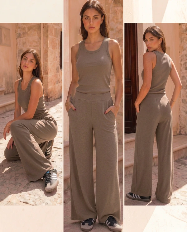 Calça Wide Leg Pijama Homewear Versátil (Monte seu Preguistê)