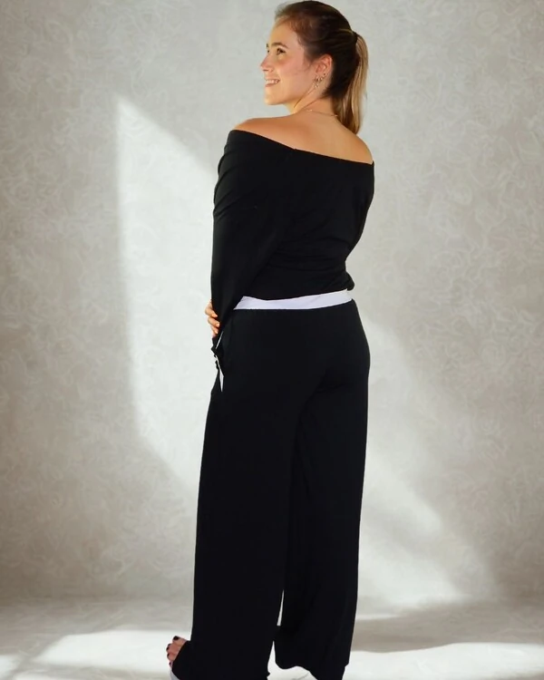 Pijama Feminino Homewear Preguistê Multifuncional Ocasional Seducao Preto e Branco