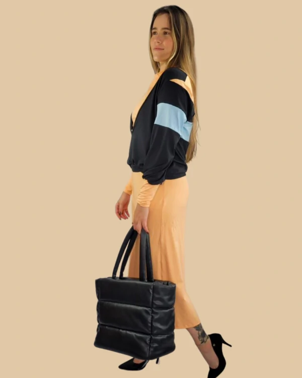 Pijama Feminino Homewear Preguistê Multifuncional Ocasional Primavera Laranja e Preto