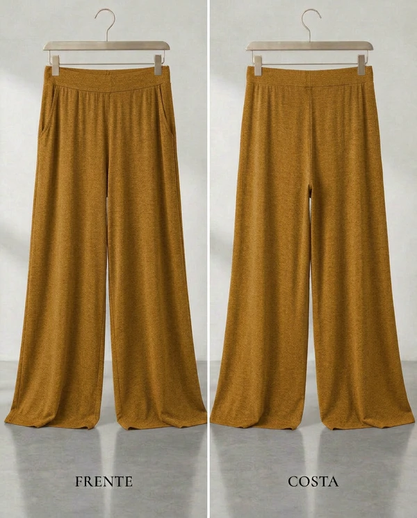Calça Wide Leg Pijama Homewear Versátil (Monte seu Preguistê)