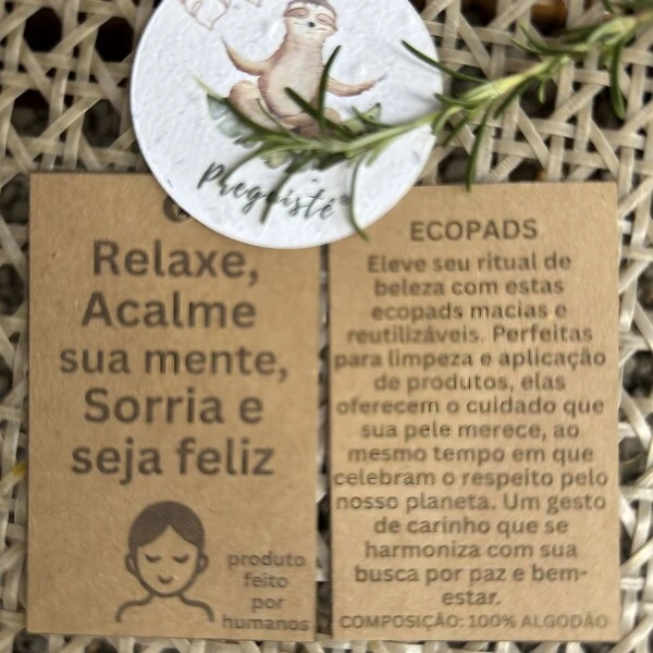 Ecopads Reutilizáveis 100% Algodão - Presente Consciente