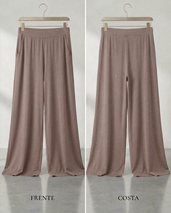 Calça Wide Leg Pijama Homewear Versátil (Monte seu Preguistê)