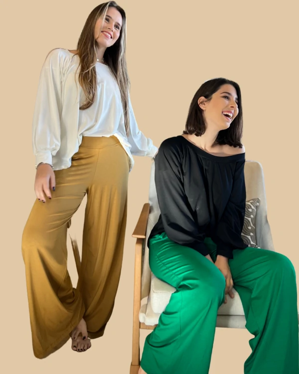Pijama Feminino Homewear Preguistê Multifuncional Ocasional Inspiracao Preto e Verde Bandeira