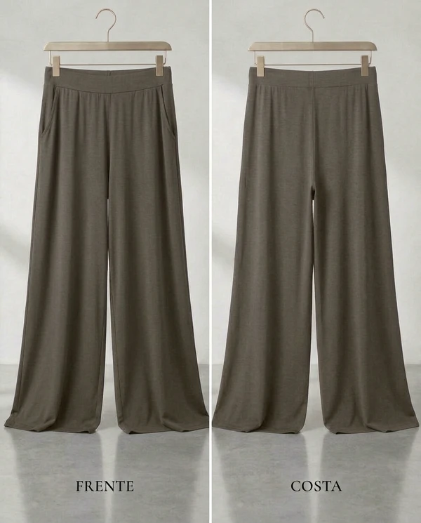 Calça Wide Leg Pijama Homewear Versátil (Monte seu Preguistê)