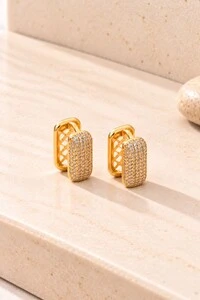 Brinco Argola Retangular Pri Acessórios