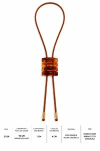 Colar Eco- Couro e Pedra Orgânica