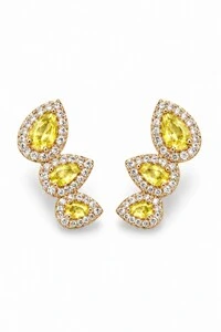 Brinco Semijoia Ear Cuff Gotas Cravejado Pri Acessórios