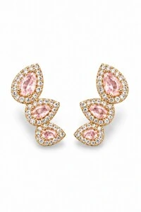 Brinco Semijoia Ear Cuff Gotas Cravejado Pri Acessórios