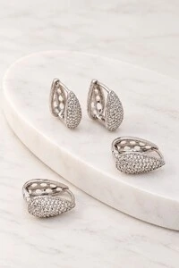 Brinco Bijuteria Argola Gota Cravejada Pri Acessórios