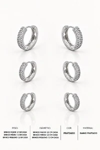 Brinco Trio Argola Cravejada Pri Acessórios