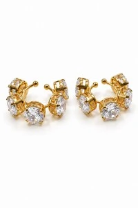 Piercing Semijoia Duplo Essenza Ponto De Luz Dourado