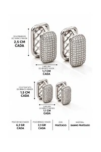 Brinco Argola Retangular Pri Acessórios