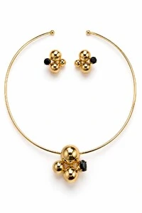 Conjunto Semijoia Essenza Aro Esferas Dourado