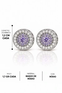 Brinco Semijoia Dupla Pizza Cravejado Pri Acessórios