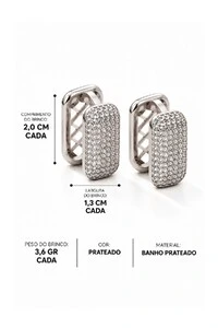 Brinco Argola Retangular Pri Acessórios