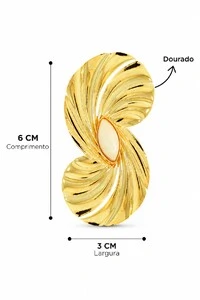 Brinco Semijoia Orgânico Longo Dourado Pri Acessórios