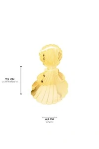 Brinco Semijoia Luna Concha Espelhada Dourado