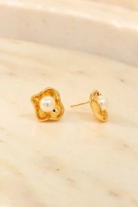 Brinco Semijoia Essence Pérola Dourado Pri Acessórios