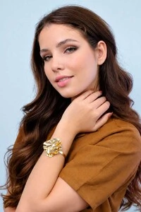 Bracelete Semijoia Essenza Flor Orgânica Dourado