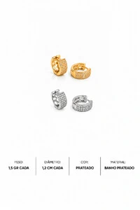 Brinco Argola Cravejada Pri Acessórios