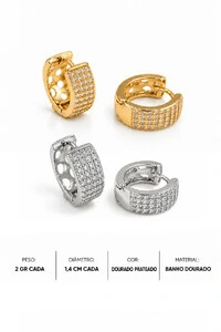 Brinco Argola Cravejada Pri Acessórios