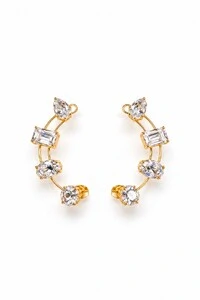 Brinco Semijoia Essenza Ear Cuff Multiformas Dourado