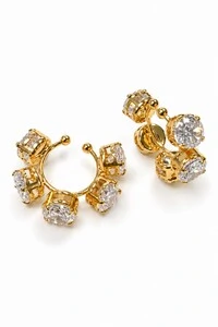 Piercing Semijoia Duplo Essenza Ponto De Luz Dourado