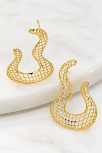 Brinco Semijoia Orgânico Dourado Pri Acessórios